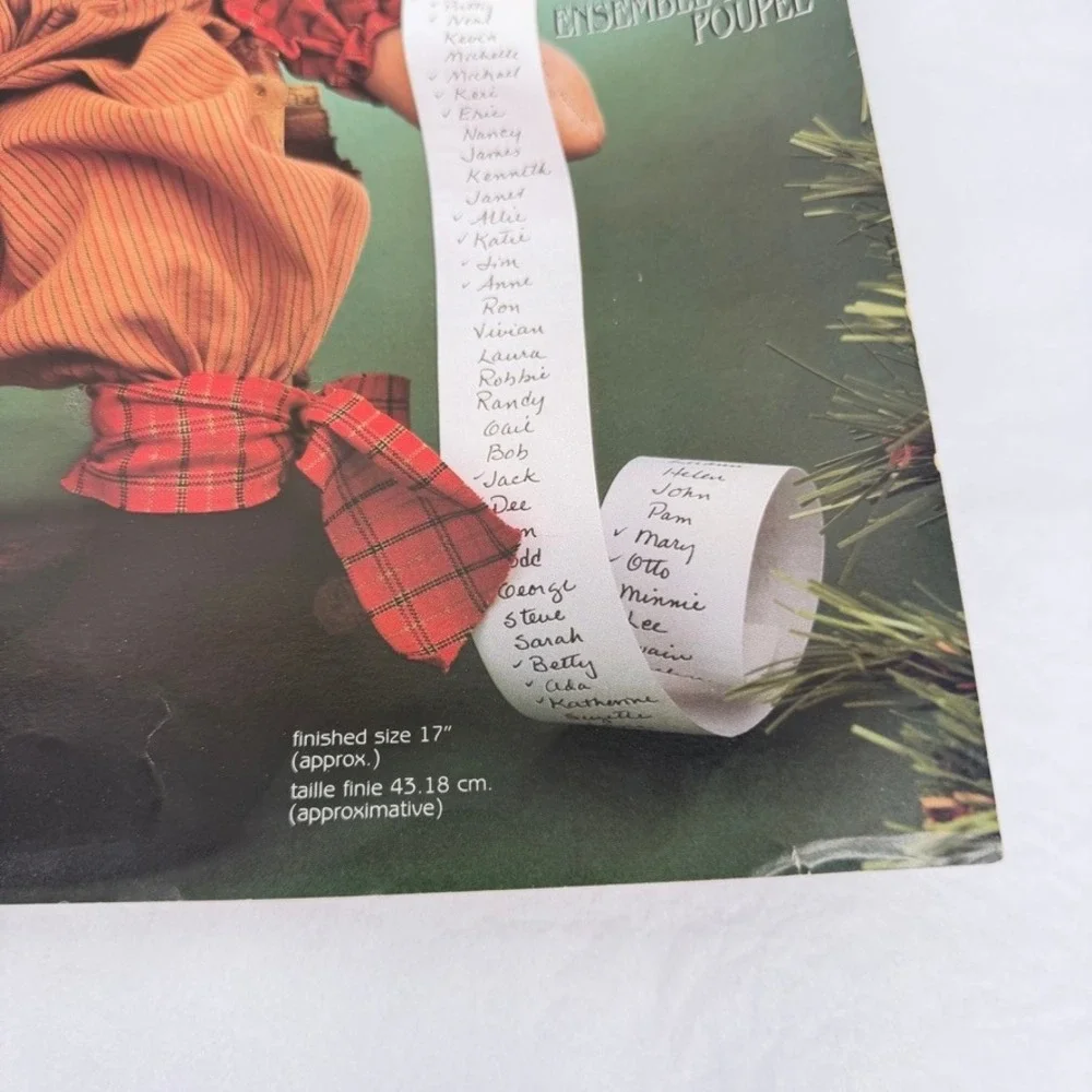 Daisy Kingdom‎ Country Christmas Santa Doll Kit DIY Plaid Fabric Craft Pack NEW